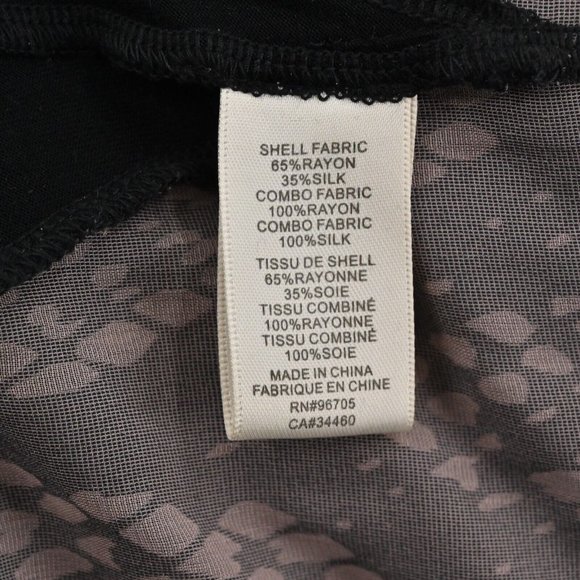 REBECCA TAYLOR Womens 100% Silk Velvet Snake Print Burnout Dolman Black Size 10 - Picture 9 of 9